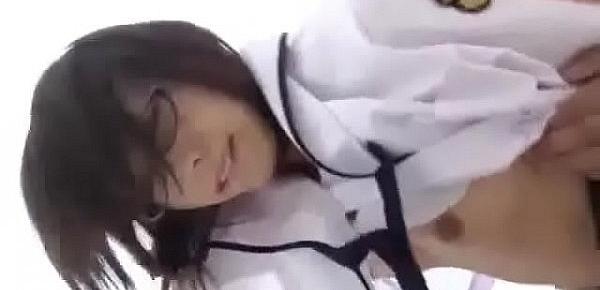  schoolgirl with glasses getting her hairy pussy fucked